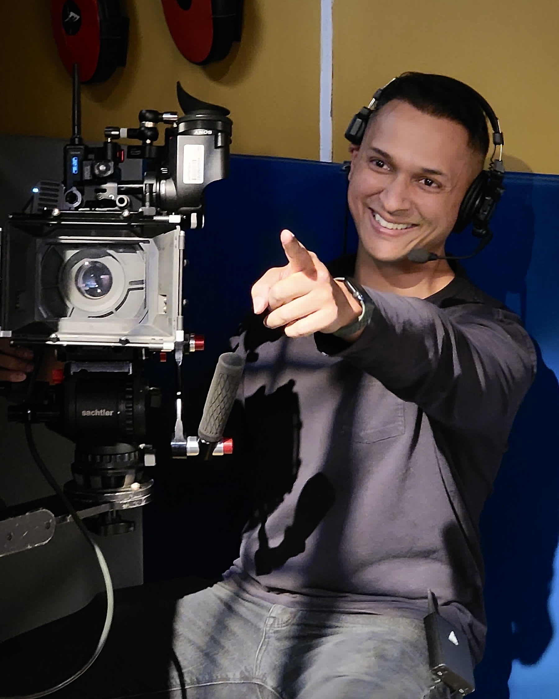 Clint operating a camera